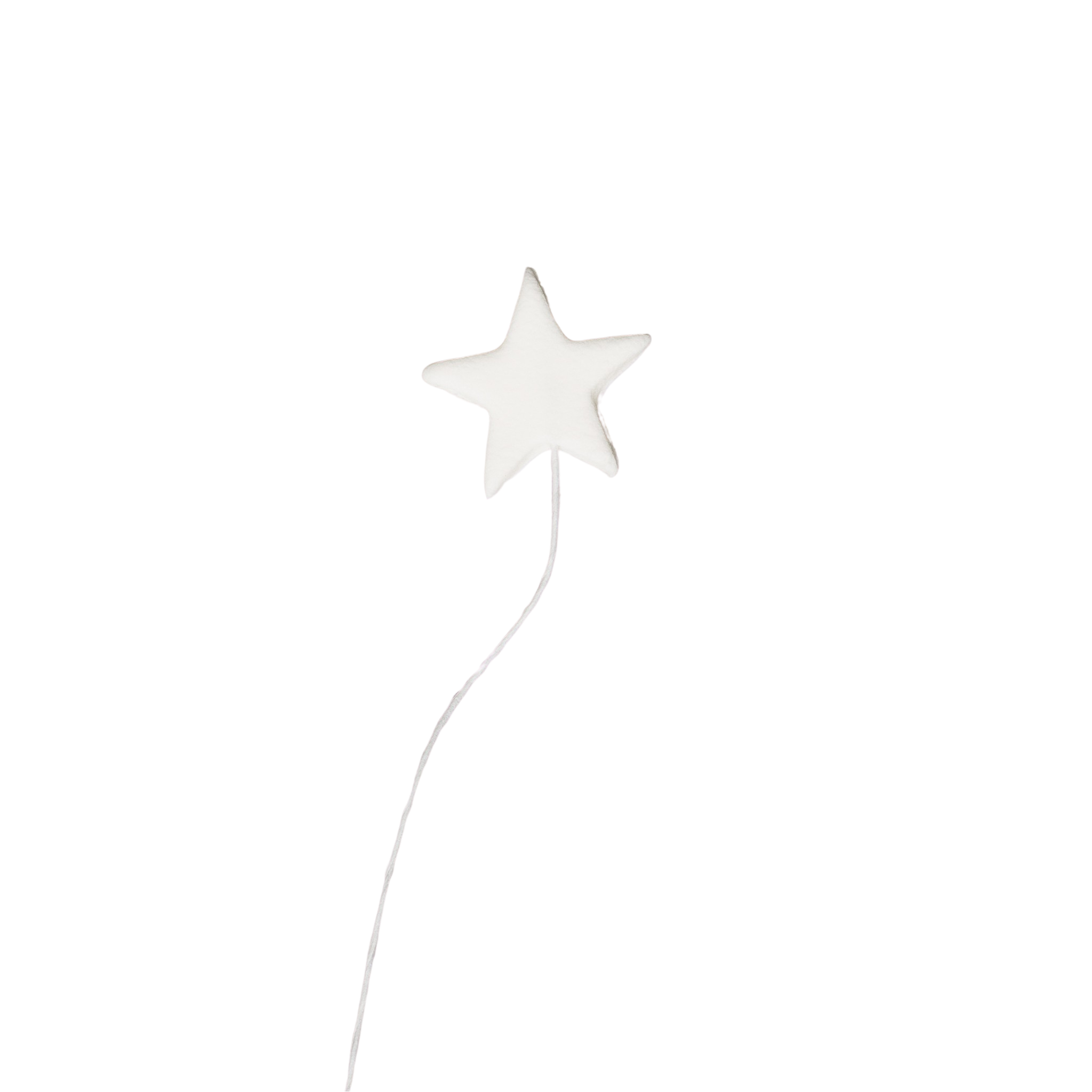 3/4" Stars on Wire - Small - White