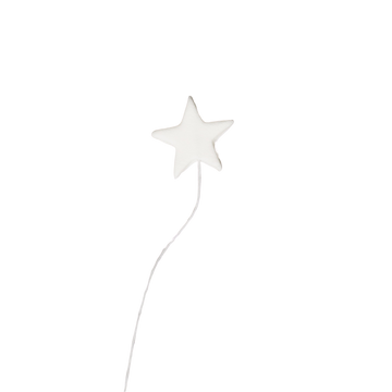 3/4" Stars on Wire - Small - White