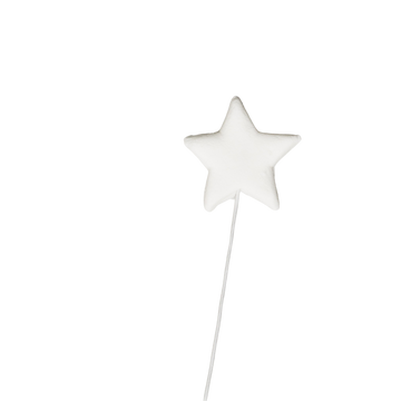 1-1/8" Stars on Wire - Medium - White