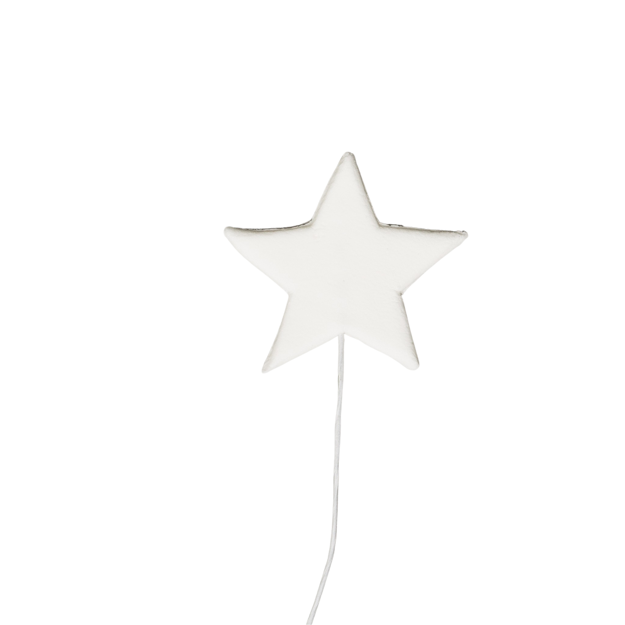 1.5" Stars on Wire - Large - White